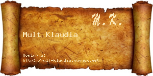 Mult Klaudia névjegykártya